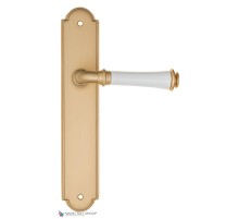 Дверная ручка на планке Fratelli Cattini GRACIA CERAMICA BIANCO PL257-BS матовая латунь Дверная ручка на планке Fratelli Cattini GRACIA CERAMICA BIANCO PL257-BS матовая латунь