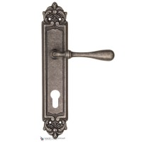 Дверная ручка на планке Fratelli Cattini RETRO CYL PL96-IA античное серебро