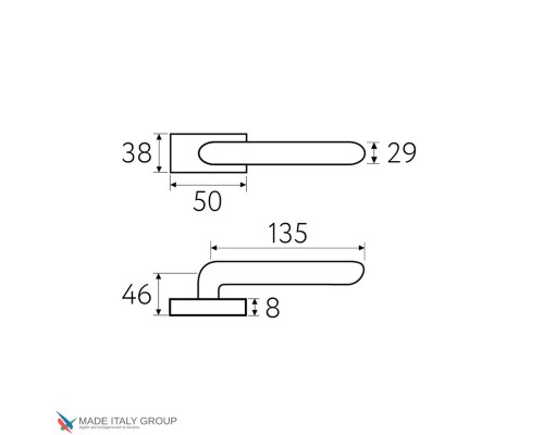 Дверная ручка на прямоугольном основании Fratelli Cattini COSMO NATURA SOLE 6-NM матовый черный Дверная ручка на прямоугольном основании Fratelli Cattini COSMO NATURA SOLE 6-NM матовый черный