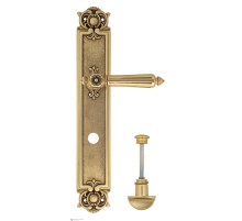 Дверная ручка Venezia CASTELLO WC-2 на планке PL97 французское золото + коричневый