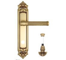 Дверная ручка Venezia IMPERO WC-4 на планке PL96 французcкое золото + коричневый