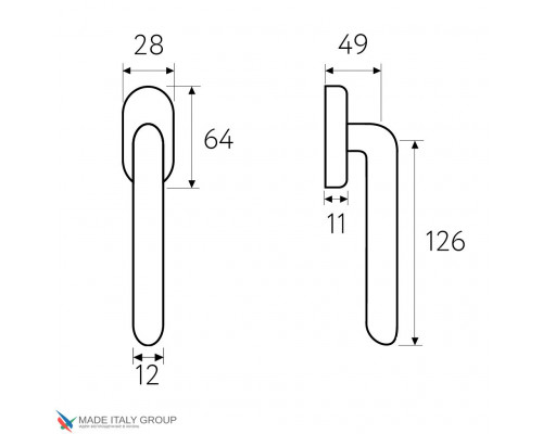 Ручка оконная Fratelli Cattini SHAPE-SX FW 7-CS матовый хром ЛЕВАЯ Ручка оконная Fratelli Cattini SHAPE-SX FW 7-CS матовый хром ЛЕВАЯ