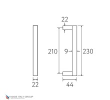 Ручка скоба Fratelli Cattini  BIBLO 230мм (210мм) BI матовый белый