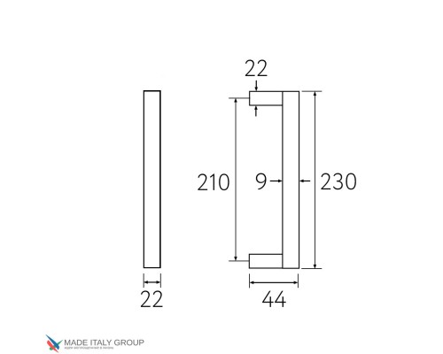 Ручка скоба Fratelli Cattini BIBLO 230мм (210мм) CS матовый хром Ручка скоба Fratelli Cattini BIBLO 230мм (210мм) CS матовый хром
