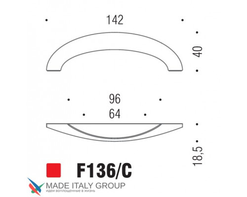 Ручка скоба модерн COLOMBO DESIGN F136C-CR полированный хром 64 мм