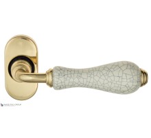 Дверная ручка для профильных дверей Venezia COLOSSEO белая керамика паутинк EP полированная латунь