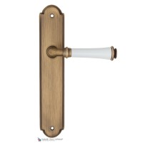 Дверная ручка на планке Fratelli Cattini GRACIA CERAMICA BIANCO PL257-BY матовая бронза