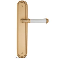 Дверная ручка на планке Fratelli Cattini GRACIA CERAMICA BIANCO PL288-BS матовая латунь Дверная ручка на планке Fratelli Cattini GRACIA CERAMICA BIANCO PL288-BS матовая латунь