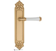 Дверная ручка на планке Fratelli Cattini GRACIA CERAMICA BIANCO PL96-BS матовая латунь Дверная ручка на планке Fratelli Cattini GRACIA CERAMICA BIANCO PL96-BS матовая латунь