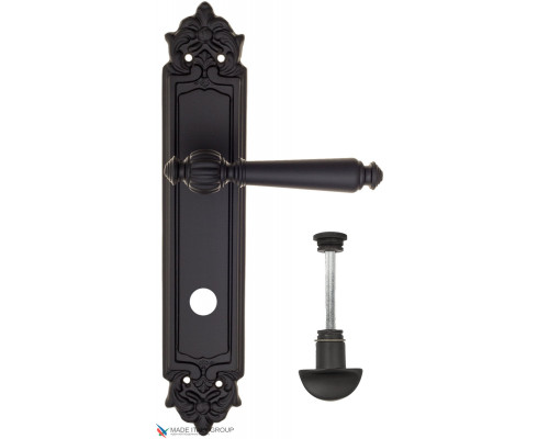 Дверная ручка на планке Fratelli Cattini MARANI WC-2 PL96-NM матовый черный Дверная ручка на планке Fratelli Cattini MARANI WC-2 PL96-NM матовый черный