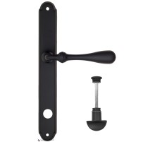 Дверная ручка на планке Fratelli Cattini RETRO WC-2 PL01-NM матовый черный Дверная ручка на планке Fratelli Cattini RETRO WC-2 PL01-NM матовый черный