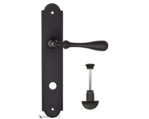 Дверная ручка на планке Fratelli Cattini RETRO WC-2 PL257-NM матовый черный