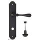 Дверная ручка на планке Fratelli Cattini RETRO WC-2 PL257-NM матовый черный