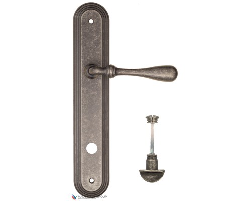 Дверная ручка на планке Fratelli Cattini RETRO WC-2 PL288-IA античное серебро Дверная ручка на планке Fratelli Cattini RETRO WC-2 PL288-IA античное серебро