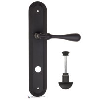 Дверная ручка на планке Fratelli Cattini RETRO WC-2 PL288-NM матовый черный Дверная ручка на планке Fratelli Cattini RETRO WC-2 PL288-NM матовый черный