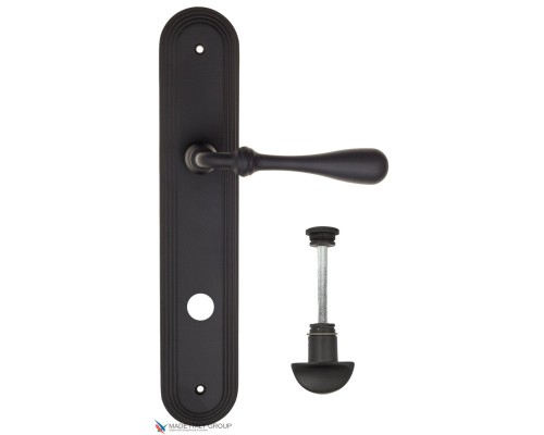 Дверная ручка на планке Fratelli Cattini RETRO WC-2 PL288-NM матовый черный
