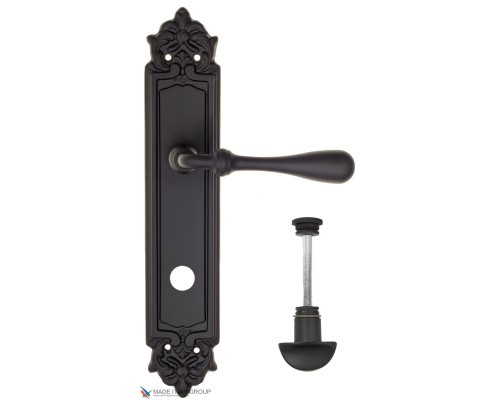 Дверная ручка на планке Fratelli Cattini RETRO WC-2 PL96-NM матовый черный