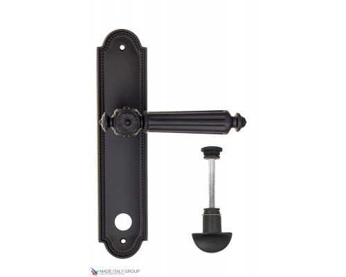 Дверная ручка на планке Fratelli Cattini TORCELLO WC-2 PL248-NM матовый черный Дверная ручка на планке Fratelli Cattini TORCELLO WC-2 PL248-NM матовый черный