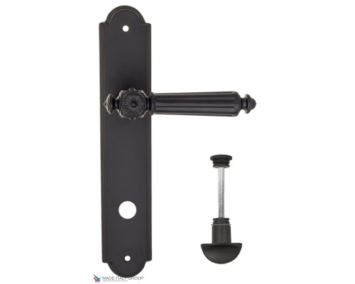 Дверная ручка на планке Fratelli Cattini TORCELLO WC-2 PL257-NM матовый черный Дверная ручка на планке Fratelli Cattini TORCELLO WC-2 PL257-NM матовый черный