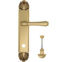Дверная ручка Venezia CALLISTO WC-2 на планке PL87 французское золото + коричневый