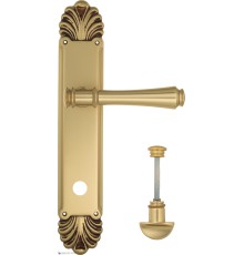 Дверная ручка Venezia CALLISTO WC-2 на планке PL87 французское золото + коричневый