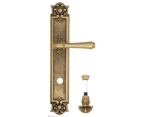 Дверная ручка Venezia CALLISTO WC-4 на планке PL97 французское золото + коричневый Дверная ручка Venezia CALLISTO WC-4 на планке PL97 французское золото + коричневый