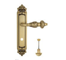 Дверная ручка Venezia LUCRECIA WC-2 на планке PL96 французское золото + коричневый