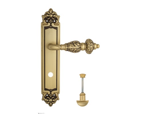 Дверная ручка Venezia LUCRECIA WC-2 на планке PL96 французское золото + коричневый Дверная ручка Venezia LUCRECIA WC-2 на планке PL96 французское золото + коричневый
