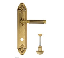 Дверная ручка Venezia MOSCA WC-2 на планке PL90 французское золото + коричневый