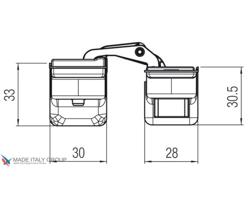 KUBICA HYBRID K6360 38 BS петля скрытая универсальная асимметричная, цвет СОСТАРЕННАЯ БРОНЗА (60 kg)