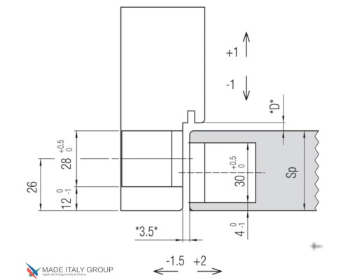 KUBICA HYBRID K6360 38 BS петля скрытая универсальная асимметричная, цвет СОСТАРЕННАЯ БРОНЗА (60 kg)