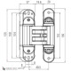 KUBICA HYBRID K6360 45CM CR.SAT петля скрытая универсальная асимметричная, цвет МАТОВЫЙ ХРОМ (60 kg)
