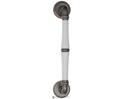 Ручка скоба Fratelli Cattini GRACIA CERAMICA BIANCO 270мм (220мм) D1-IA античное серебро Ручка скоба Fratelli Cattini GRACIA CERAMICA BIANCO 270мм (220мм) D1-IA античное серебро