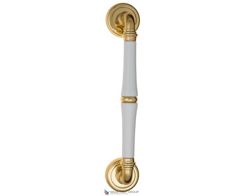 Ручка скоба Fratelli Cattini GRACIA CERAMICA BIANCO 270мм (220мм) D1-OLV полированная латунь Ручка скоба Fratelli Cattini GRACIA CERAMICA BIANCO 270мм (220мм) D1-OLV полированная латунь
