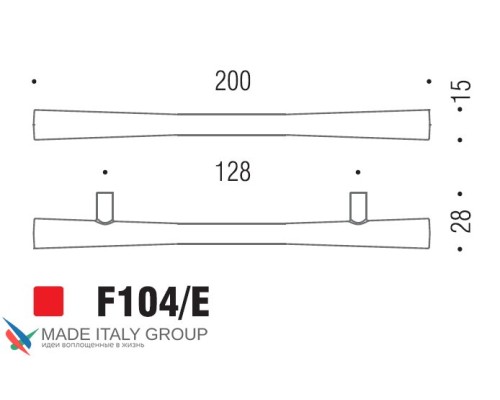 Ручка скоба модерн COLOMBO DESIGN F104E-NM матовый черный 128 мм