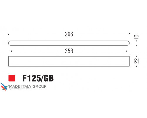 Ручка скоба модерн COLOMBO DESIGN F125GB-CR полированный хром 256 мм