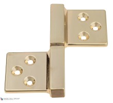 143LO032S_Q Петля накладная без врезки ALDEGHI 32x35 полированная латунь ПРАВАЯ