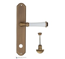 Дверная ручка на планке Fratelli Cattini GRACIA CERAMICA BIANCO WC-2 PL02-BY матовая бронза