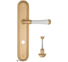 Дверная ручка на планке Fratelli Cattini GRACIA CERAMICA BIANCO WC-2 PL288-BS матовая латунь