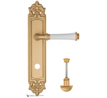 Дверная ручка на планке Fratelli Cattini GRACIA CERAMICA BIANCO WC-2 PL96-BS матовая латунь Дверная ручка на планке Fratelli Cattini GRACIA CERAMICA BIANCO WC-2 PL96-BS матовая латунь