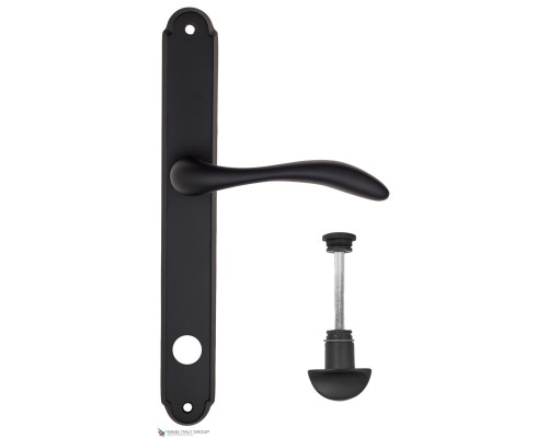 Дверная ручка на планке Fratelli Cattini LUCCIA WC-2 PL01-NM матовый черный Дверная ручка на планке Fratelli Cattini LUCCIA WC-2 PL01-NM матовый черный