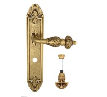 Дверная ручка Venezia LUCRECIA WC-4 на планке PL90 французское золото + коричневый