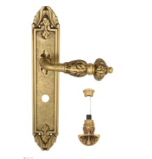 Дверная ручка Venezia LUCRECIA WC-4 на планке PL90 французское золото + коричневый