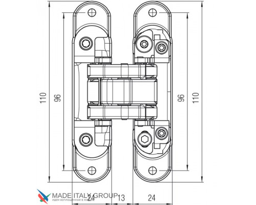 KUBICA K8060 ATOMIKA SLIM DXSX, OS петля скрытая универсальная МАТОВОЕ ЗОЛОТО (60 kg) KUBICA K8060 ATOMIKA SLIM DXSX, OS петля скрытая универсальная МАТОВОЕ ЗОЛОТО (60 kg)