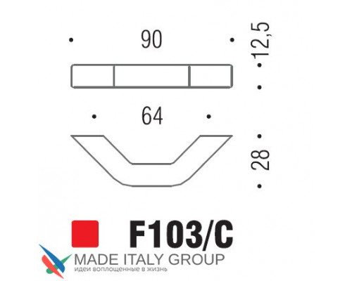 Ручка скоба модерн COLOMBO DESIGN F103C-CM матовый хром 64 мм