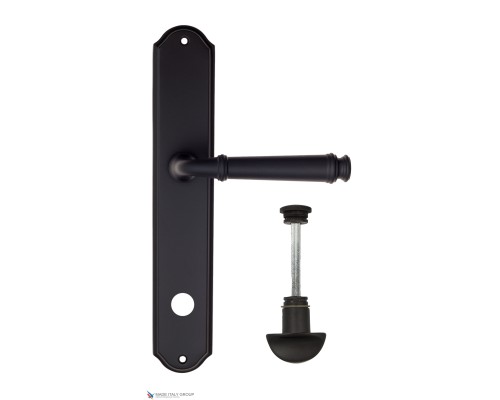 Дверная ручка на планке Fratelli Cattini FARFALLA WC-2 PL02-NM матовый черный Дверная ручка на планке Fratelli Cattini FARFALLA WC-2 PL02-NM матовый черный
