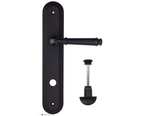 Дверная ручка на планке Fratelli Cattini FARFALLA WC-2 PL288-NM матовый черный Дверная ручка на планке Fratelli Cattini FARFALLA WC-2 PL288-NM матовый черный
