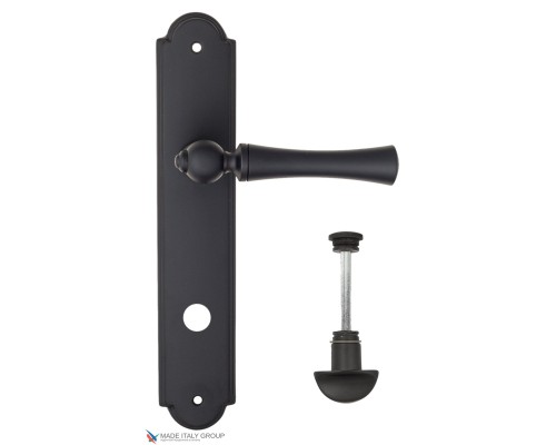 Дверная ручка на планке Fratelli Cattini FOGGIA WC-2 PL257-NM матовый черный Дверная ручка на планке Fratelli Cattini FOGGIA WC-2 PL257-NM матовый черный