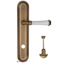 Дверная ручка на планке Fratelli Cattini GRACIA CERAMICA BIANCO WC-2 PL288-BY матовая бронза