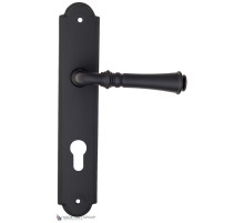 Дверная ручка на планке Fratelli Cattini GRACIA CYL PL257-NM матовый черный Дверная ручка на планке Fratelli Cattini GRACIA CYL PL257-NM матовый черный